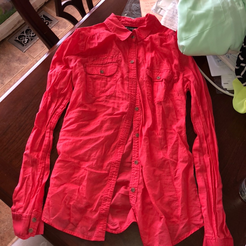 Coral colored blouse
